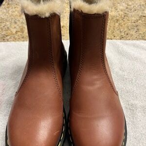 Dr. Martens Brown Combat Boots with Cream Lining